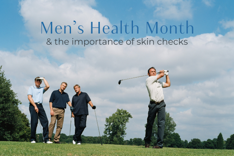 A group of men golfing outside